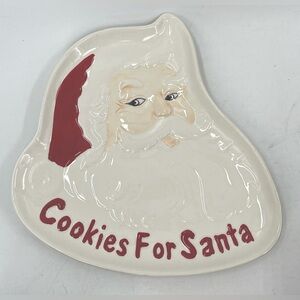 Martha Stewart Collection Christmas “Cookies for Santa” White Ceramic Plate NWOT